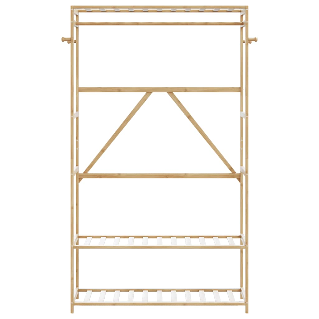 Kledingrek met schappen 110x40x175 cm bamboe