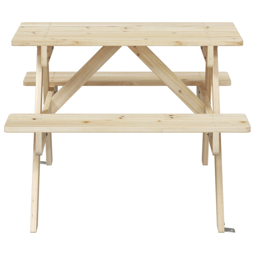 Picknicktafel voor 4 kinderen met parasolgat massief vurenhout - AllerleiShop