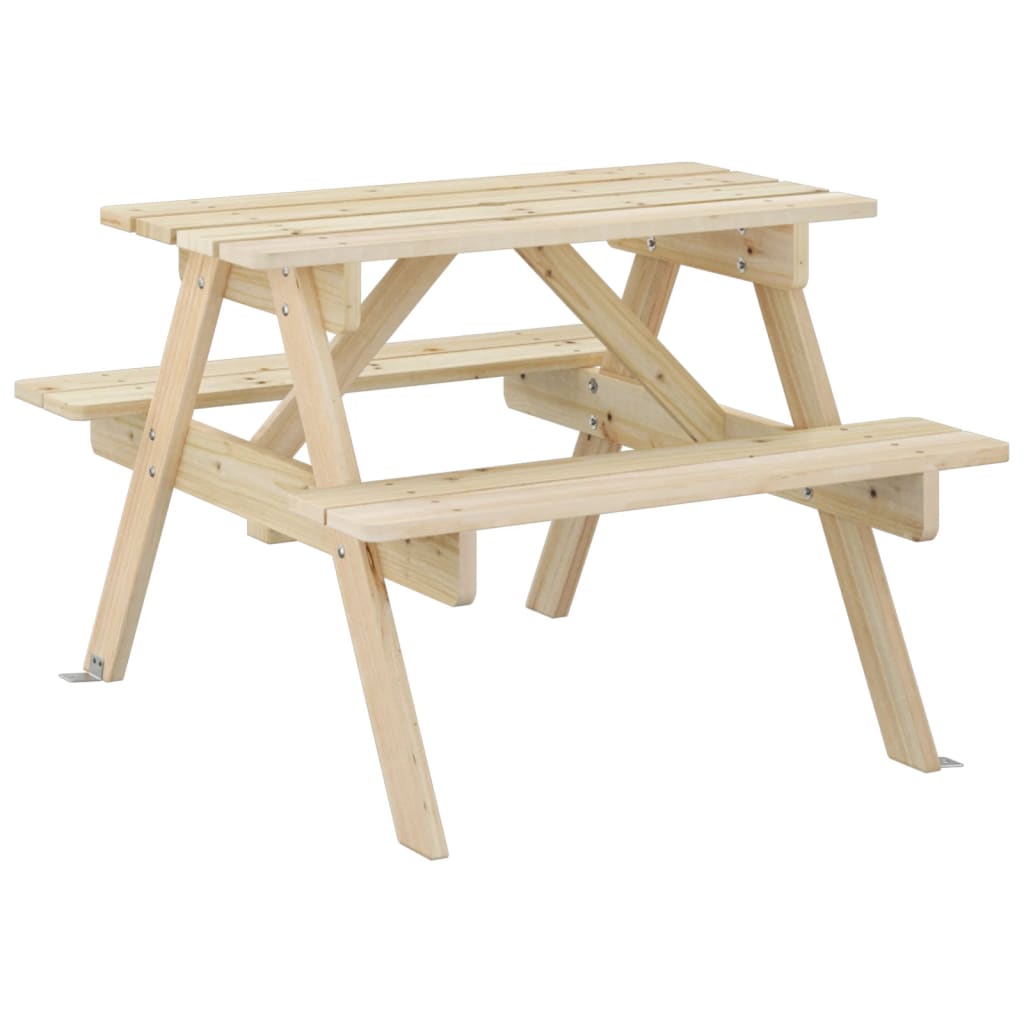 Picknicktafel voor 4 kinderen met parasolgat massief vurenhout - AllerleiShop