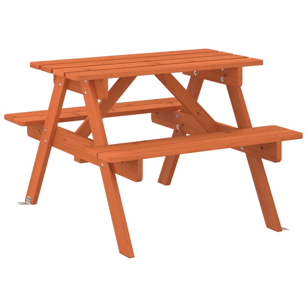 Picknicktafel voor 4 kinderen met parasolgat massief vurenhout - AllerleiShop