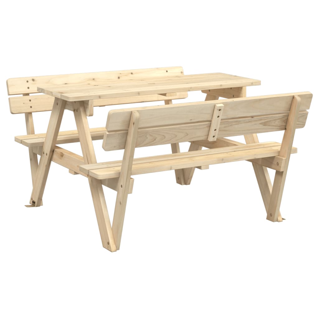 Picknicktafel voor 4 kinderen met parasolgat massief vurenhout - AllerleiShop