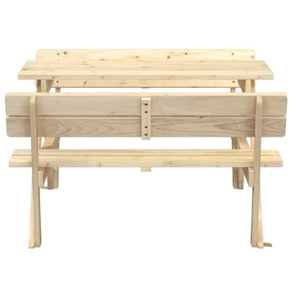 Picknicktafel voor 4 kinderen met parasolgat massief vurenhout - AllerleiShop