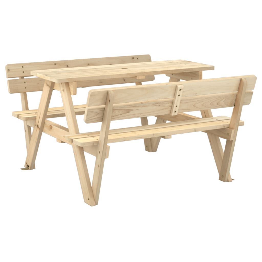 Picknicktafel voor 4 kinderen met parasolgat massief vurenhout - AllerleiShop