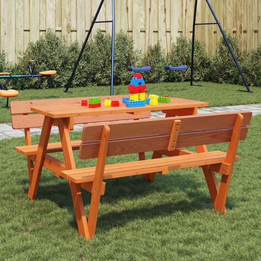 Picknicktafel voor 4 kinderen met parasolgat massief vurenhout - AllerleiShop