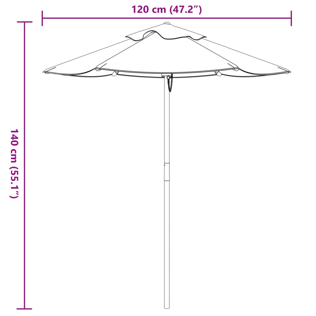 Parasol voor kinderen met houten paal Ø120x140 cm - AllerleiShop