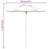 Parasol voor kinderen met houten paal Ø120x140 cm - AllerleiShop