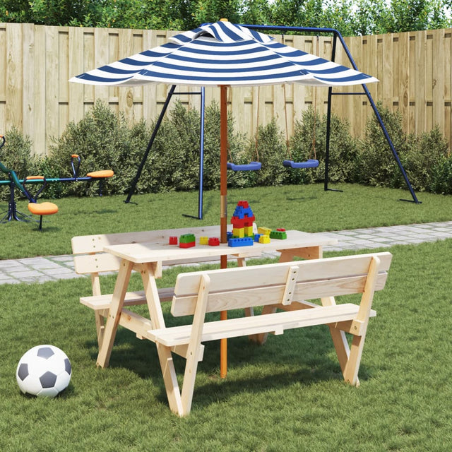 Parasol voor kinderen met houten paal Ø120x140 cm - AllerleiShop