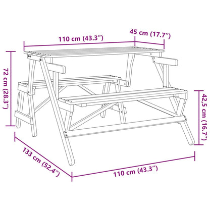 Picknicktafel met banken 2-in-1 ombouwbaar massief vurenhout - AllerleiShop