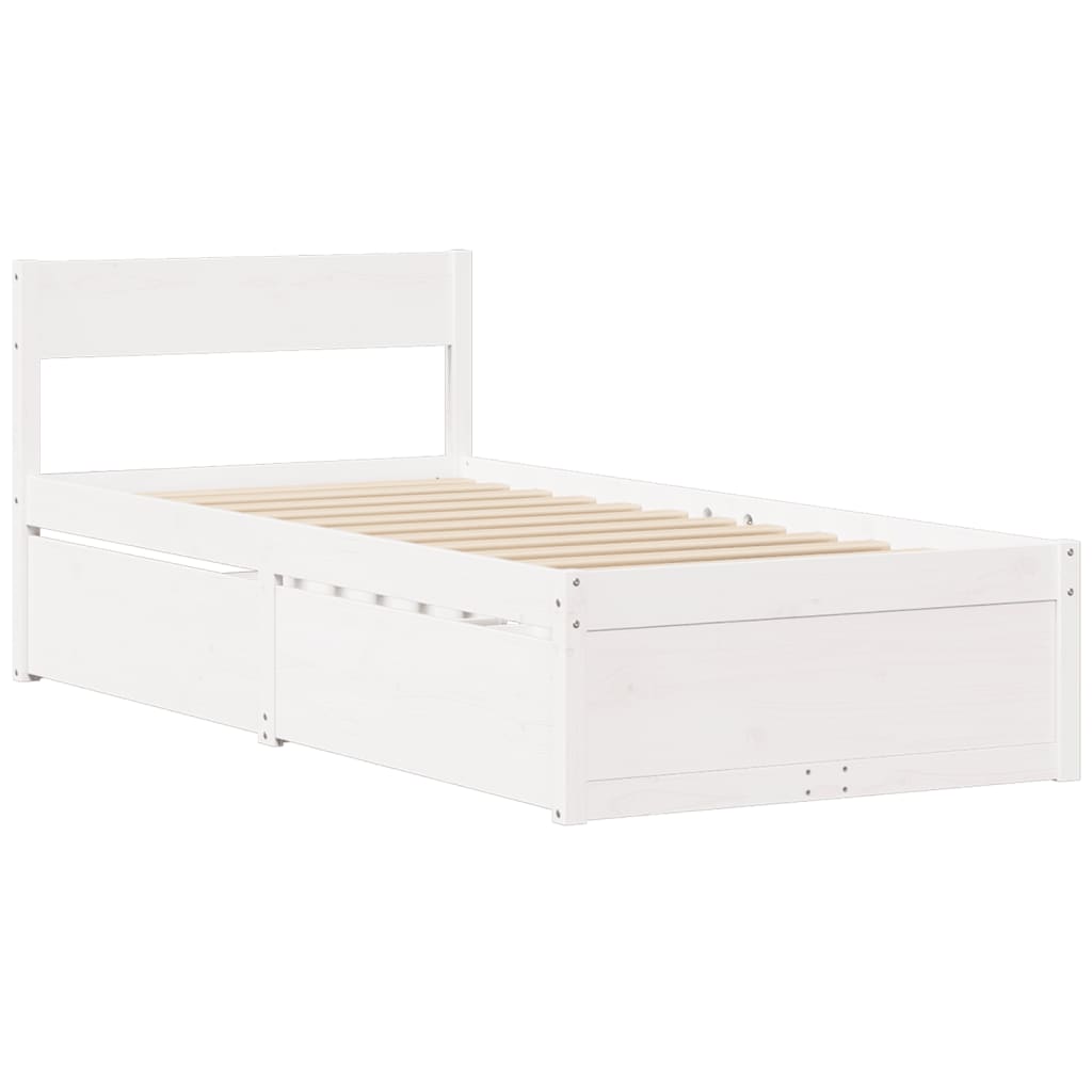 Bedframe zonder matras massief grenenhout wit 90x200 cm - AllerleiShop