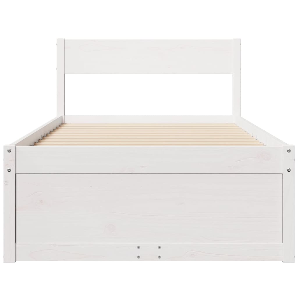 Bedframe zonder matras massief grenenhout wit 90x200 cm - AllerleiShop