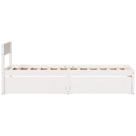 Bedframe zonder matras massief grenenhout wit 90x200 cm
