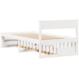 Bedframe zonder matras massief grenenhout wit 90x200 cm - AllerleiShop