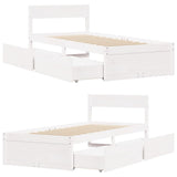 Bedframe zonder matras massief grenenhout wit 90x200 cm - AllerleiShop