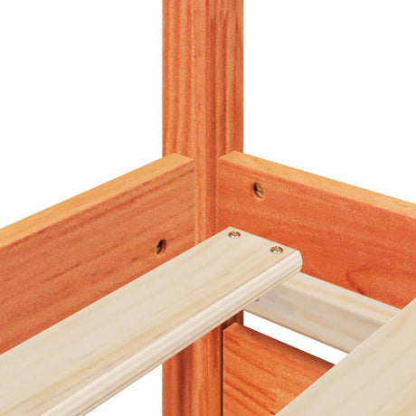 Bedframe zonder matras massief grenenhout wasbruin 90x200 cm