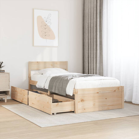 Bedframe zonder matras massief grenenhout 90x190 cm
