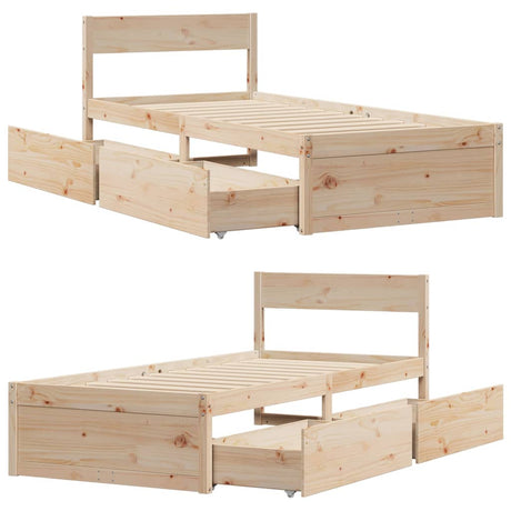Bedframe zonder matras massief grenenhout 90x190 cm