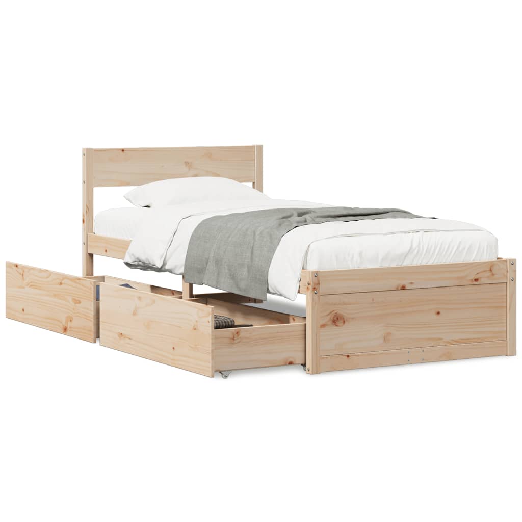 Bedframe zonder matras massief grenenhout 90x190 cm - AllerleiShop