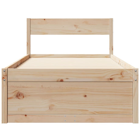 Bedframe zonder matras massief grenenhout 75x190 cm