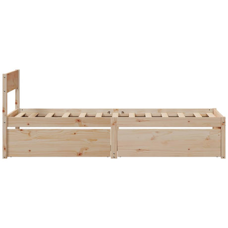 Bedframe zonder matras massief grenenhout 75x190 cm