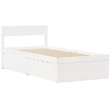 Bedframe zonder matras massief grenenhout wit 75x190 cm - AllerleiShop