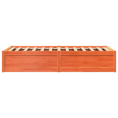 Bedframe zonder matras massief grenenhout wasbruin 100x200 cm