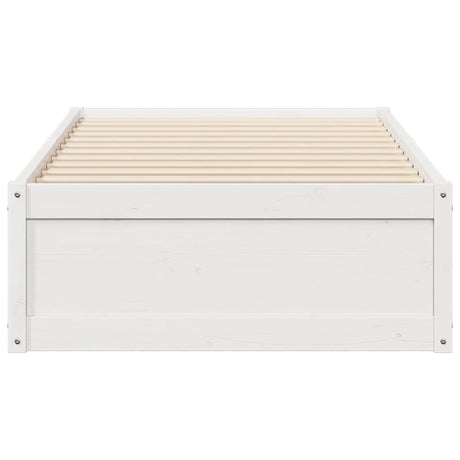 Bedframe zonder matras massief grenenhout wit 90x200 cm