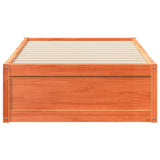Bedframe zonder matras massief grenenhout wasbruin 90x200 cm