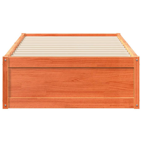 Bedframe zonder matras massief grenenhout wasbruin 90x200 cm