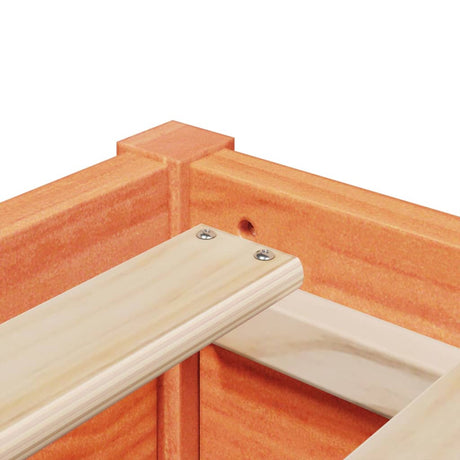 Bedframe zonder matras massief grenenhout wasbruin 90x200 cm