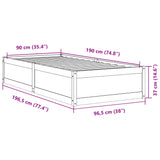 Bedframe zonder matras massief grenenhout 90x190 cm