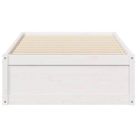 Bedframe zonder matras massief grenenhout wit 90x190 cm