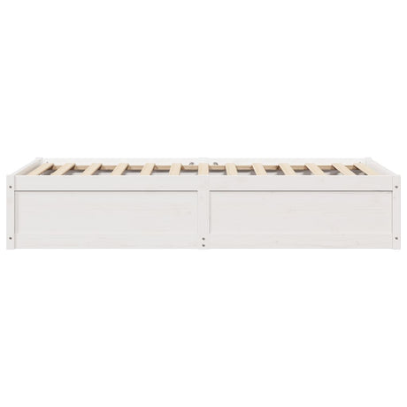 Bedframe zonder matras massief grenenhout wit 90x190 cm