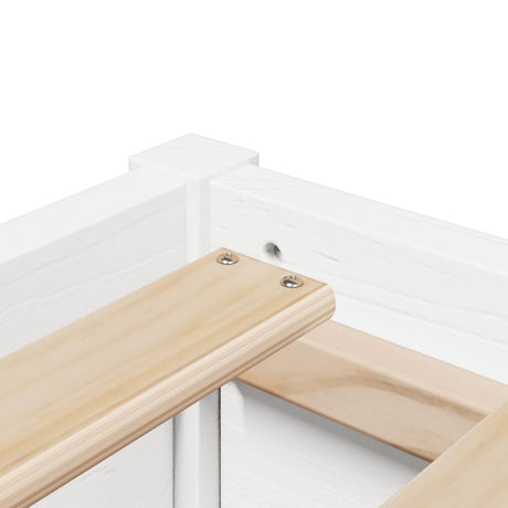 Bedframe zonder matras massief grenenhout wit 90x190 cm