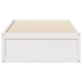 Bedframe zonder matras massief grenenhout wit 75x190 cm