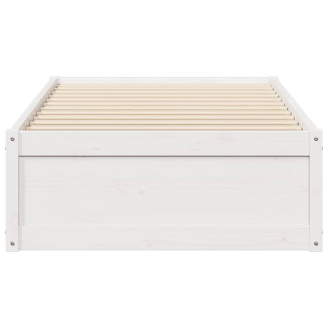 Bedframe zonder matras massief grenenhout wit 75x190 cm