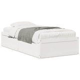Bedframe zonder matras massief grenenhout wit 75x190 cm