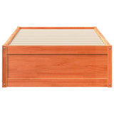 Bedframe zonder matras massief grenenhout wasbruin 75x190 cm