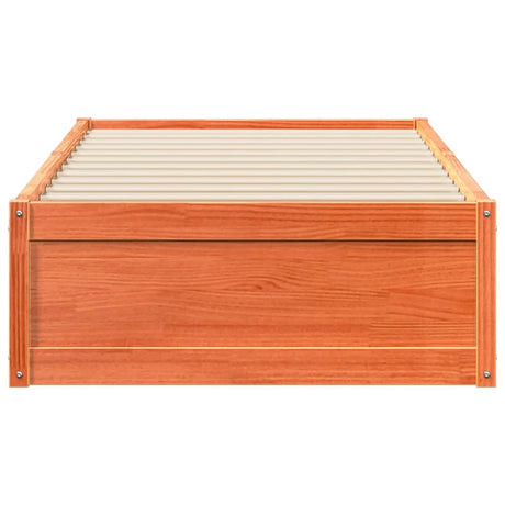 Bedframe zonder matras massief grenenhout wasbruin 75x190 cm