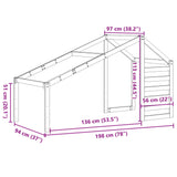 Kinderbedhuisje 198x97x113 cm massief grenenhout