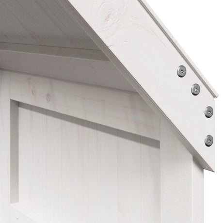 Kinderbedhuisje 55x84x132 cm massief grenenhout wit