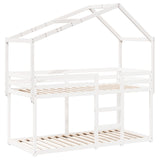 Kinderbedhuisje 213x95,5x144,5 cm massief grenenhout wit