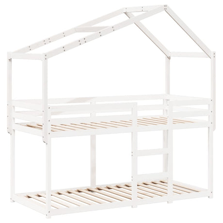 Kinderbedhuisje 213x95,5x144,5 cm massief grenenhout wit