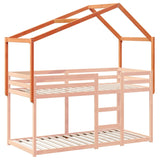 Kinderbedhuisje 213x95,5x144,5 cm massief grenenhout wasbruin
