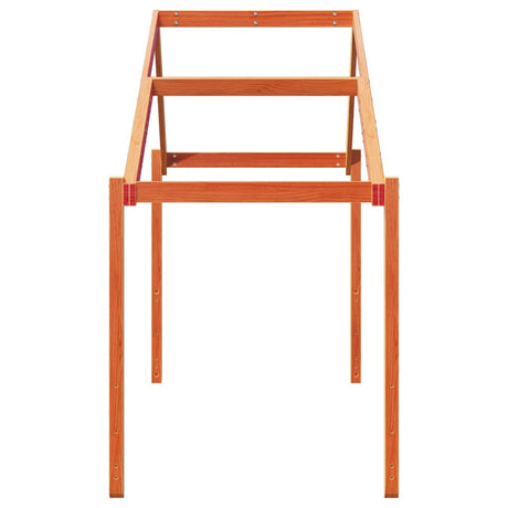 Kinderbedhuisje 213x95,5x144,5 cm massief grenenhout wasbruin