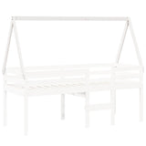 Kinderbedhuisje 199x80,5x88 cm massief grenenhout wit