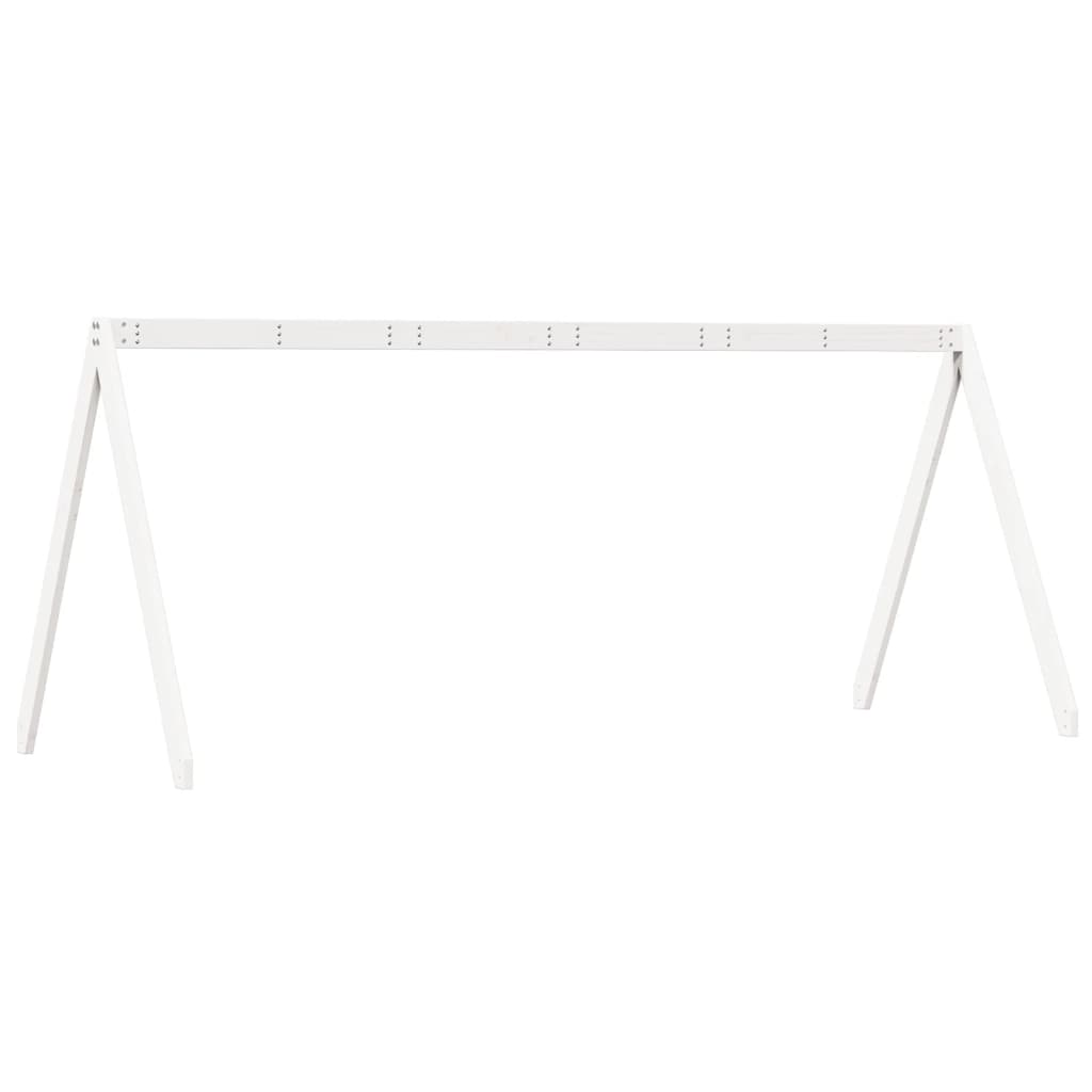Kinderbedhuisje 199x80,5x88 cm massief grenenhout wit