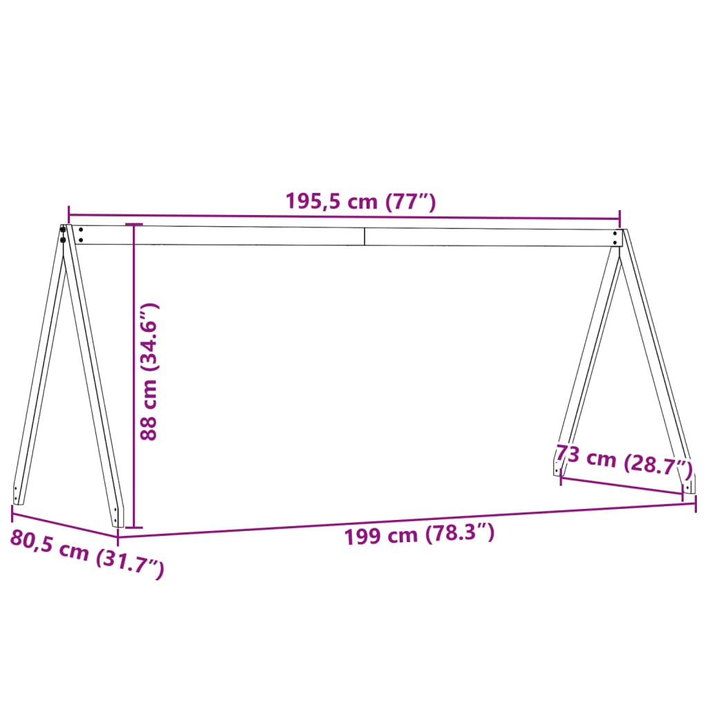 Kinderbedhuisje 199x80,5x88 cm massief grenenhout wasbruin - AllerleiShop