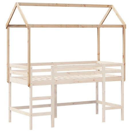 Kinderbedhuisje 217x85,5x154 cm massief grenenhout