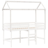 Kinderbedhuisje 217x85,5x154 cm massief grenenhout wit