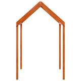 Kinderbedhuisje 217x85,5x154 cm massief grenenhout wasbruin